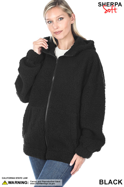 Sherpa Hooded Zipper Jacket (Reg)