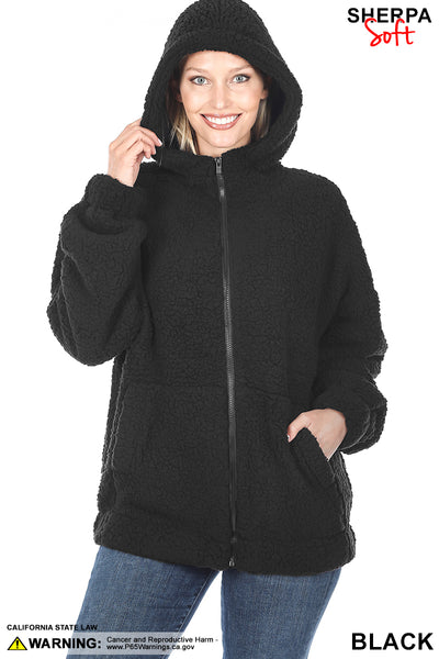 Sherpa Hooded Zipper Jacket (Reg)