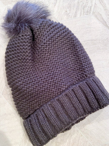 Grey Sherpa POM Beanie