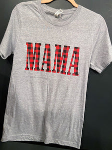 Buffalo Plaid Mama Tee