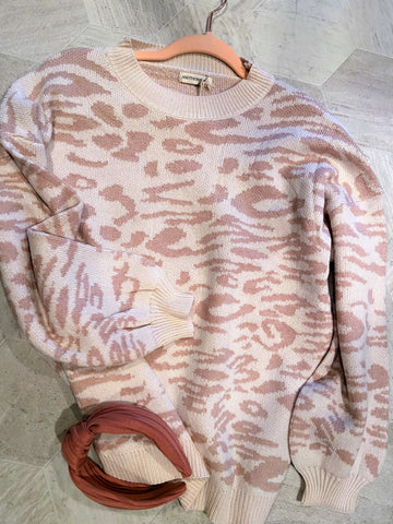 Leopard Balloon Sleeve Sweater