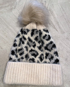 Leopard Knit Beanie