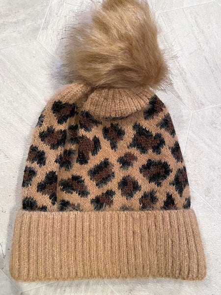 Leopard Knit Beanie