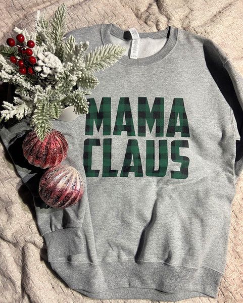 Mama Claus Green Plaid Sweatshirt