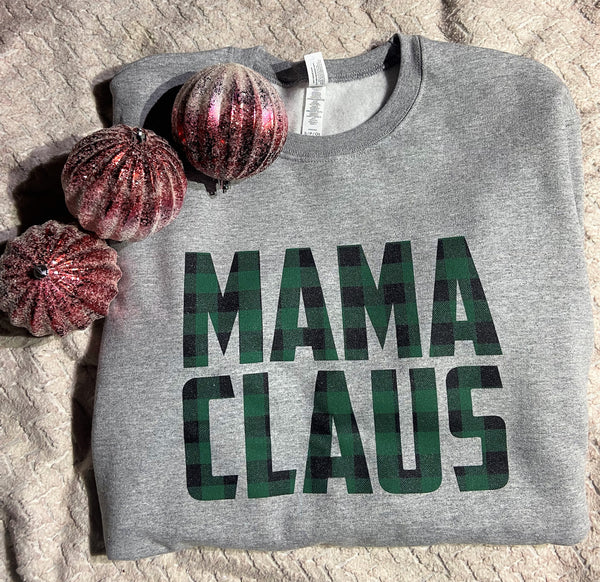 Mama Claus Green Plaid Sweatshirt