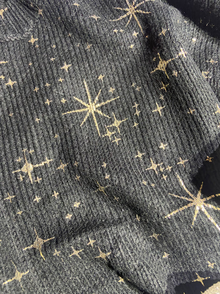 Gold Starry Foil Print Sweater