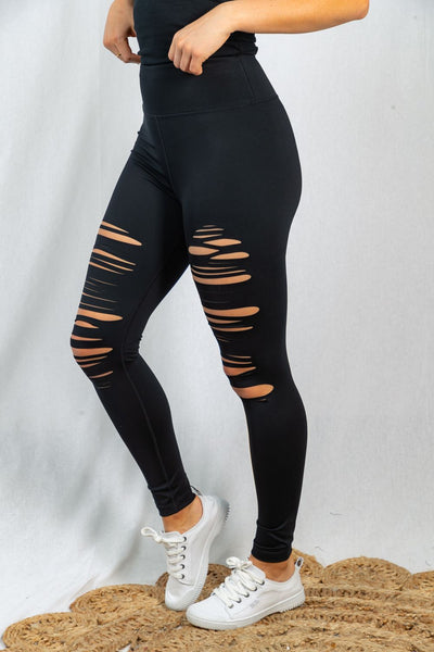 Black Laser Cut Leggings (Reg & Plus)