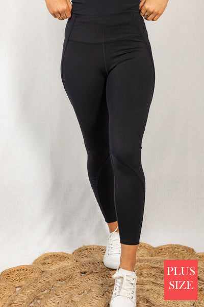 Black Detail Leggings (Reg & Plus)