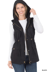 Military Hooded Drawstring Vest