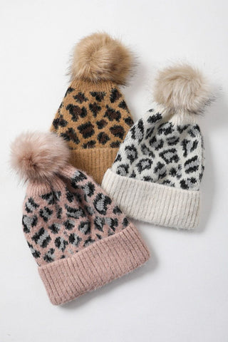 Leopard Knit Beanie